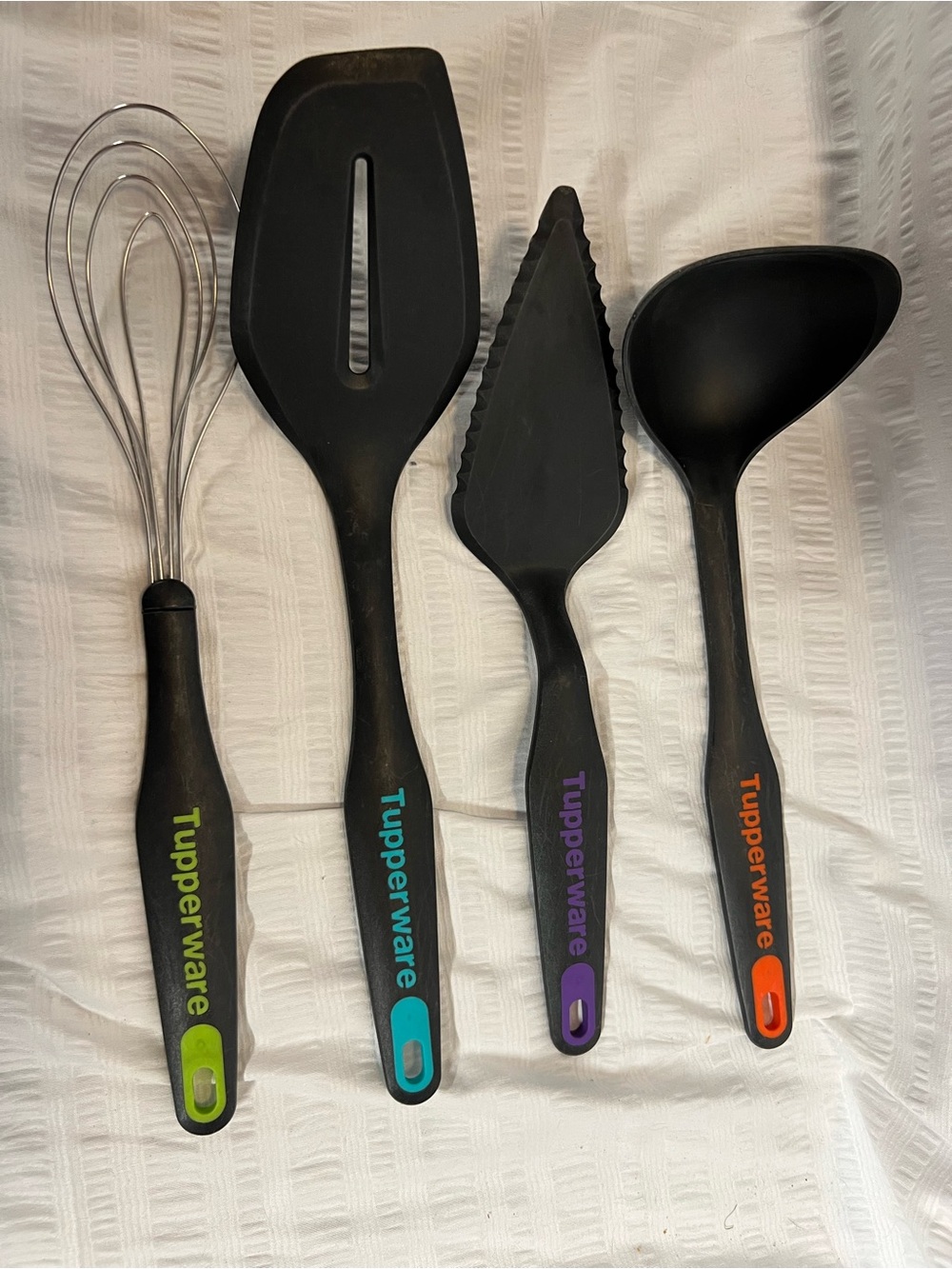 Tupperware Black Kitchen Utensil Set with Multicolor Accents
